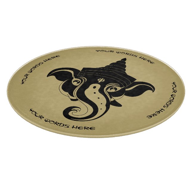 Create Your Own Black & Gold Ganesh Cutting Board (Corner)