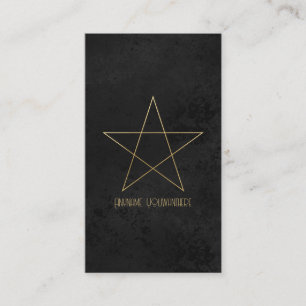 Create Your Own Black & Gold Pentagram Business Card