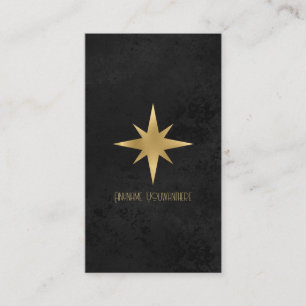 Create Your Own Black Gold Solid 8-Pointed Star Business Card