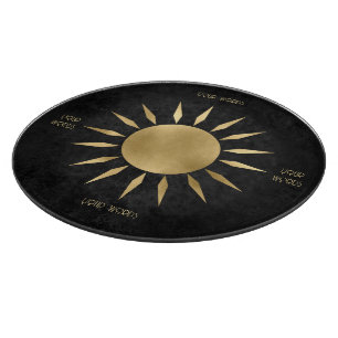 Create Your Own Black & Gold Sun Mandala Cutting Board