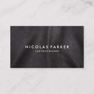 Create Your Own Black Leather Business Card