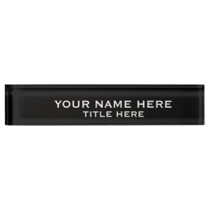 Create Your Own Black Nameplate