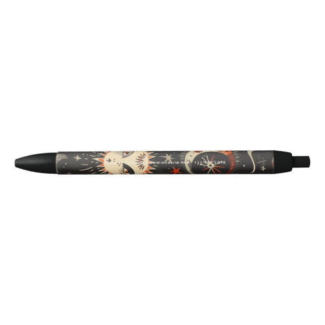 Create Your Own Black Orange Celestial Ink Pen (Front)