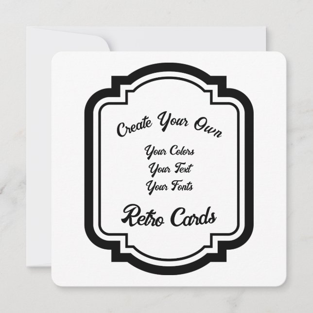 Create Your Own Black Retro Style Outline Holiday Card (Front)