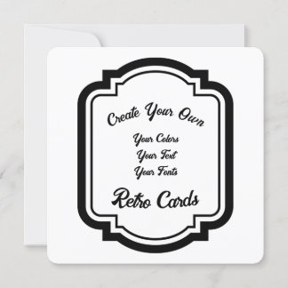 Create Your Own Black Retro Style Outline Holiday Card