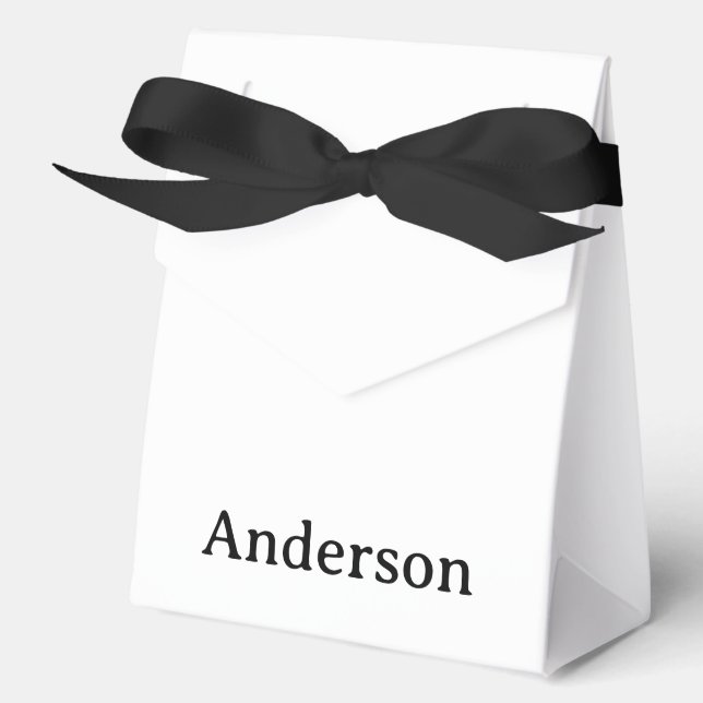 Create Your Own Black Ribbon 4" x 2" x 5" Favour Box (Front)
