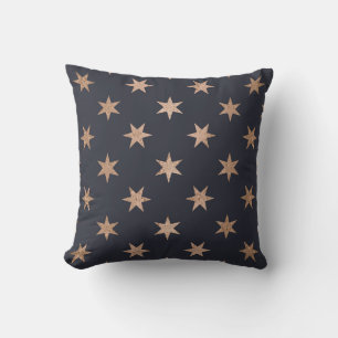 Create Your Own Black & Rose Gold Stars Cushion