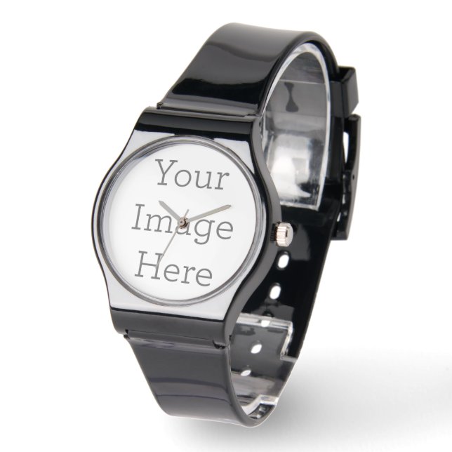 Silicone Strap Black Watch (Angle)