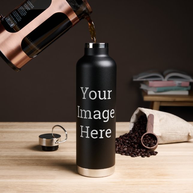 Custom Water Bottle Style: Thor Copper Vacuum Insulated Bottle, Size: Water Bottle (950 ml), Color: Black (Coffee)