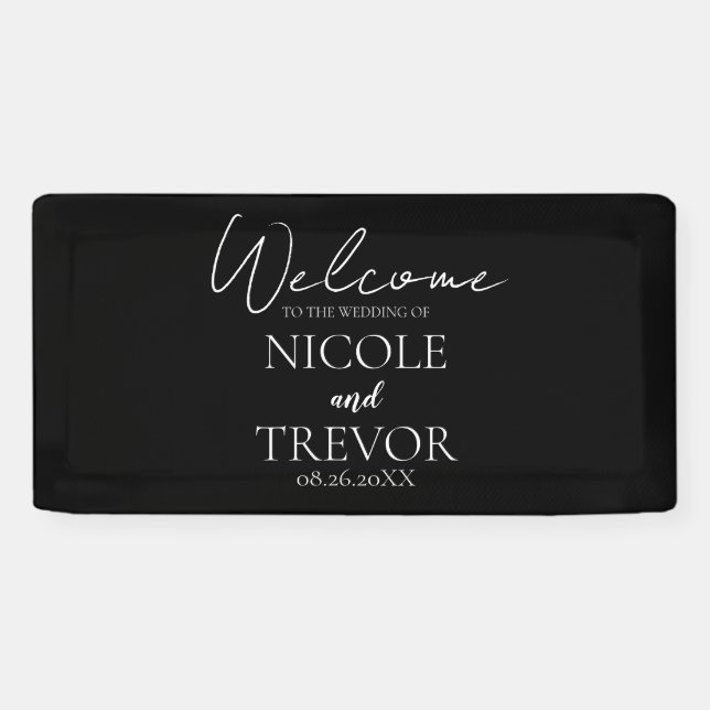 Create Your Own - Black Wedding Welcome Banner (Horizontal)