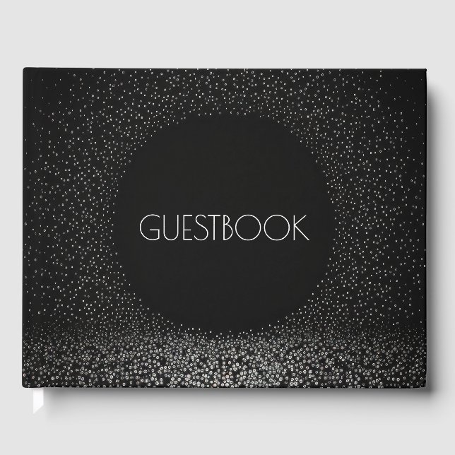 Create Your Own - Black & White Circle Dots Guest Book (Front)