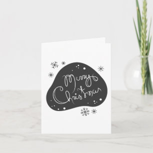 Create Your Own Black & White Merry Christmas Holiday Card