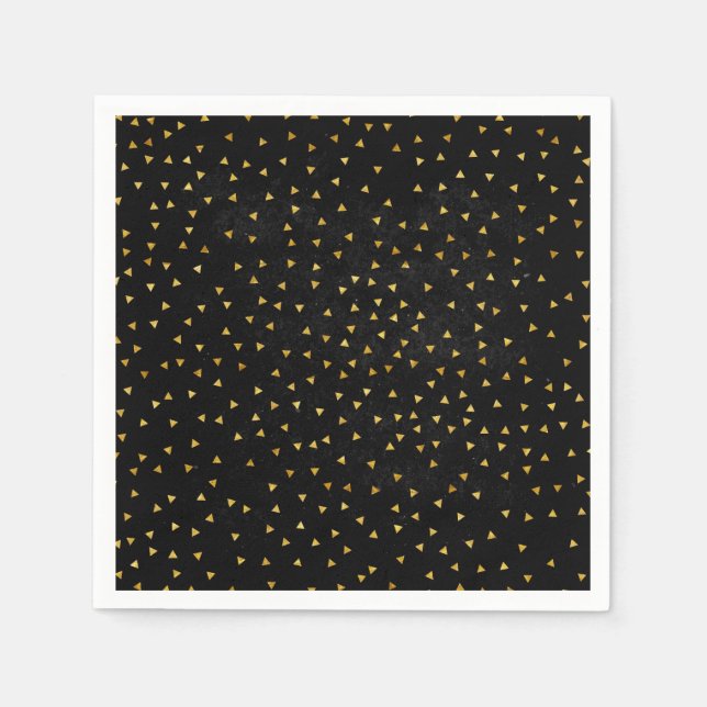 Create Your Own Blank Black and Gold  Napkin (Front)