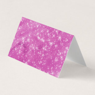 Create Your Own Blank Magenta Glitter Business Card