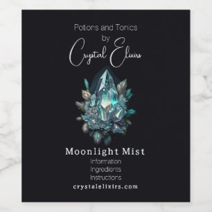 Create Your Own Blue Crystals Apothecary Label