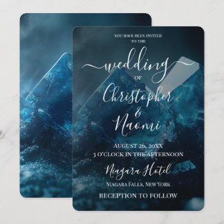 Create Your Own Blue Crystals Wedding Invitation