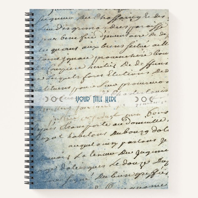 Create Your Own Blue Distressed Grunge Love Letter Notebook (Front)