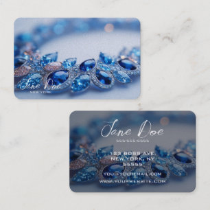Create Your Own Blue Gemstone Bracelet Business Card