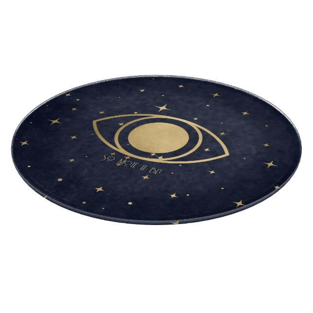 Create Your Own Blue & Gold Celestial Magical Eye Cutting Board (Corner)