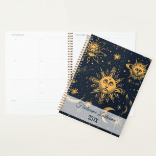 Create Your Own Blue Gold Celestial Moon & Stars Planner