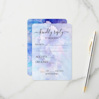 Create Your Own Blue Indigo Watercolor Flowers RSVP Card