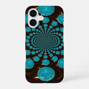 Create Your Own Blue Lights Kaleidoscope iPhone 16 Case