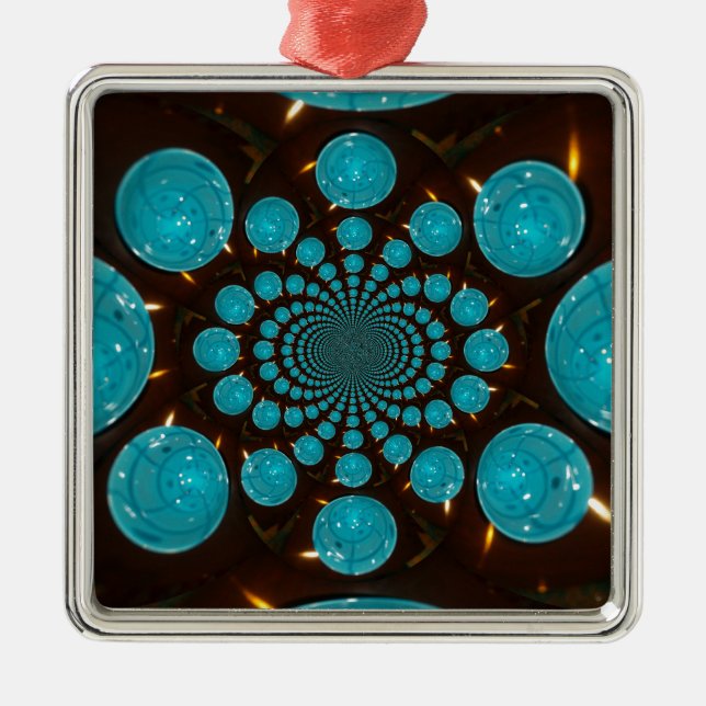 Create Your Own Blue Lights Kaleidoscope  Metal Tree Decoration (Front)