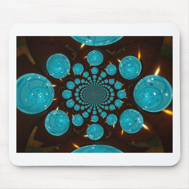Create Your Own Blue Lights Kaleidoscope  Mouse Pad (Front)