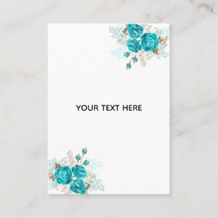 Create Your Own Blue Rose Elegant Calling Card