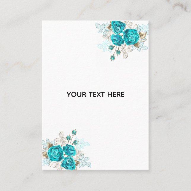 Create Your Own Blue Rose Elegant Calling Card (Front)