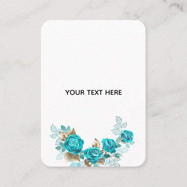 Create Your Own Blue Rose Elegant Calling Card (Front)