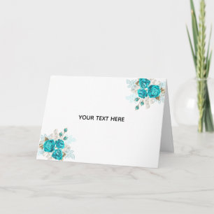 Create Your Own Blue Rose Elegant Card