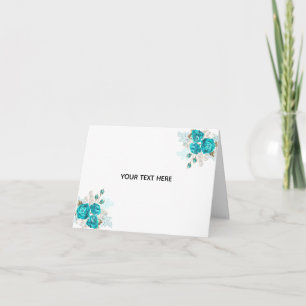Create Your Own Blue Rose Elegant Card