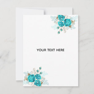 Create Your Own Blue Rose Elegant Card