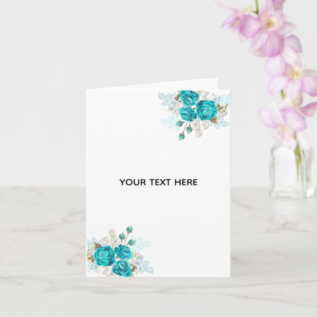 Create Your Own Blue Rose Elegant Card (Orchid)