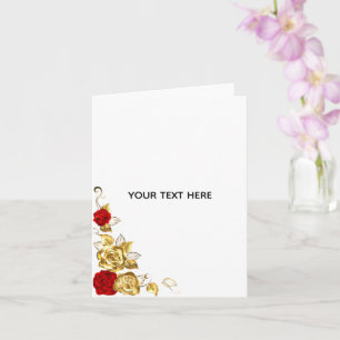 Create Your Own Blue Rose Elegant Card