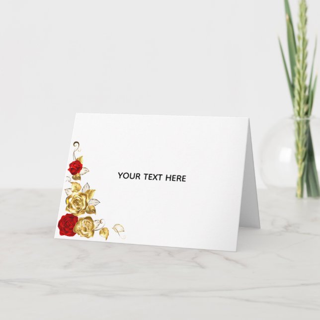 Create Your Own Blue Rose Elegant Card (Front)