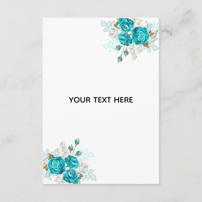 Create Your Own Blue Rose Elegant Enclosure Card (Front)