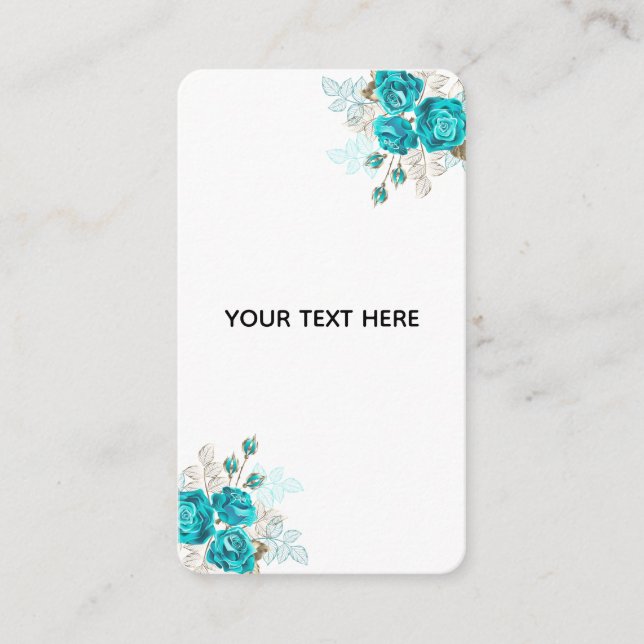 Create Your Own Blue Rose Elegant Enclosure Card (Front)