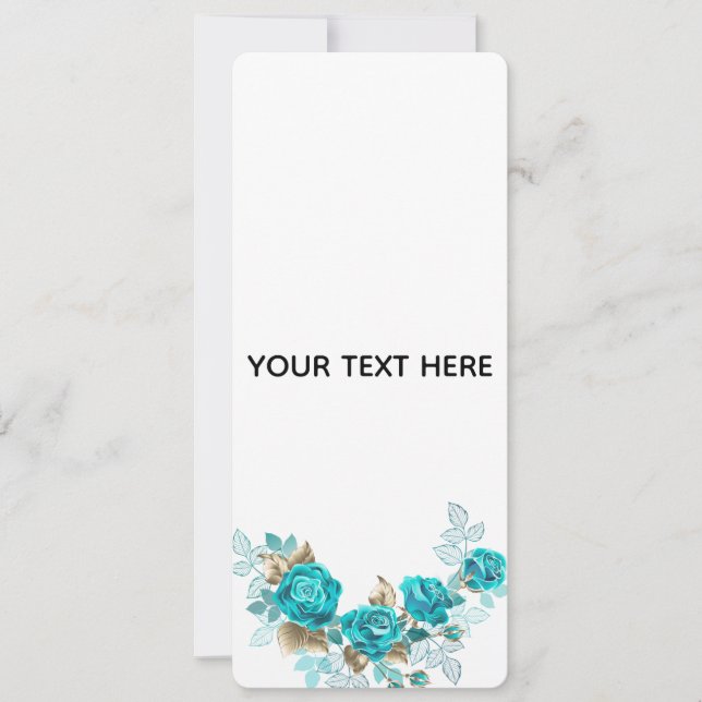 Create Your Own Blue Rose Elegant Invitation (Front)