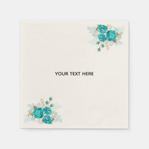 Create Your Own Blue Rose Elegant Napkin