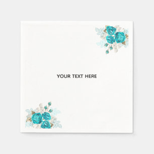 Create Your Own Blue Rose Elegant Napkin