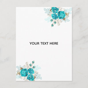 Create Your Own Blue Rose Elegant Postcard