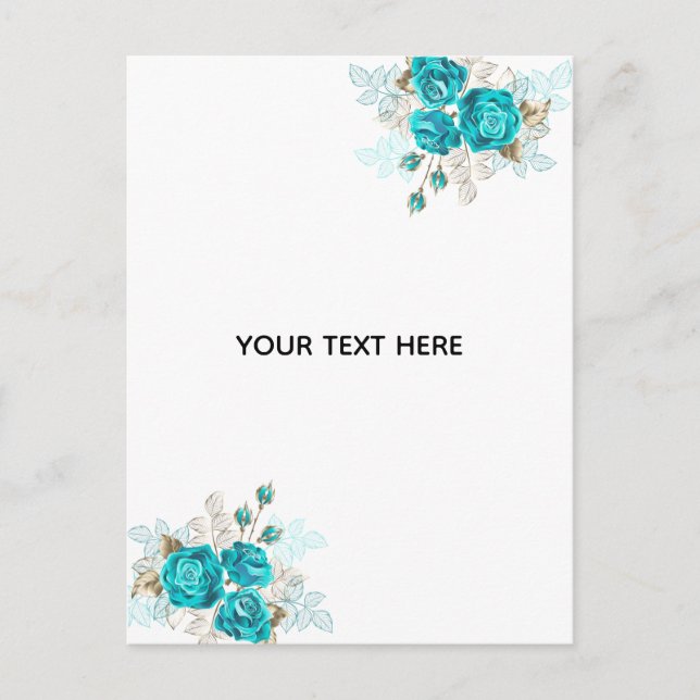 Create Your Own Blue Rose Elegant Postcard (Front)