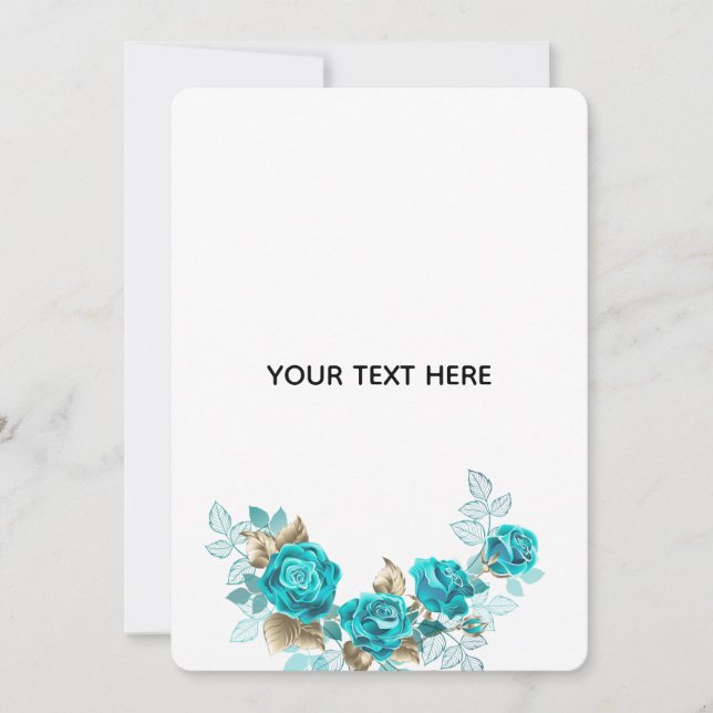 Create Your Own Blue Rose Elegant Save The Date (Front)