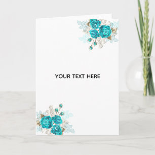 Create Your Own Blue Rose Elegant Thank You Card