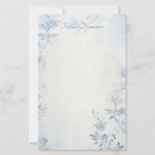 Create Your Own Blue Shabby Chic Floral Stationery