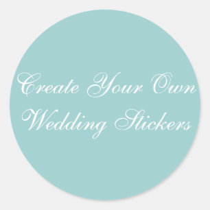Create Your Own Blue Wedding Favour Stickers