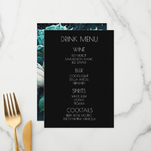 Create Your Own - Blue White Roses Drink Menu