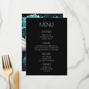 Create Your Own - Blue White Roses Menu
